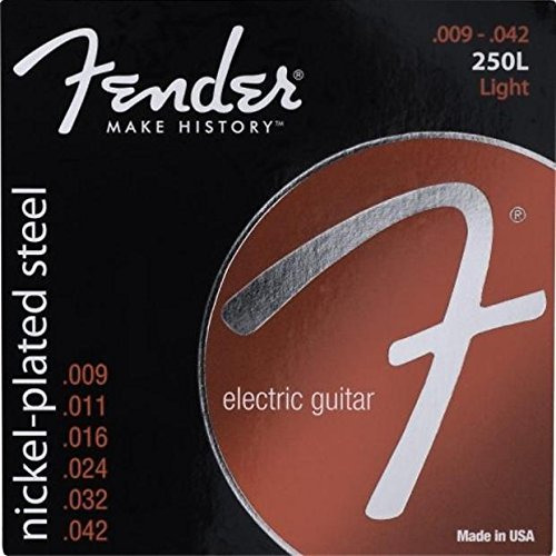 2 Fender Electric Cuerda Acero Chapado Niquel Luz 9 42 Na