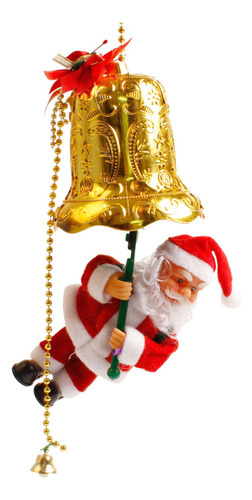 Decoración De Campana Navideña De Papá Noel Trepando, Sube Y