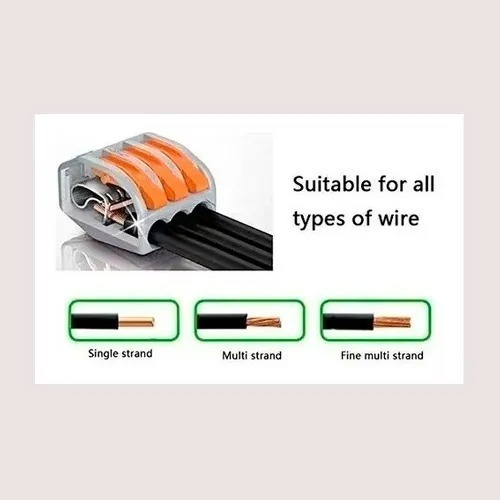 50 Conector Borne Emenda 3 Fios Jack 623 Tipo Wago 222-413