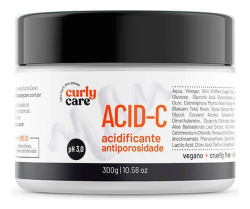 Acid-c Acidificante Antiporosidade 300ml - Curly Care