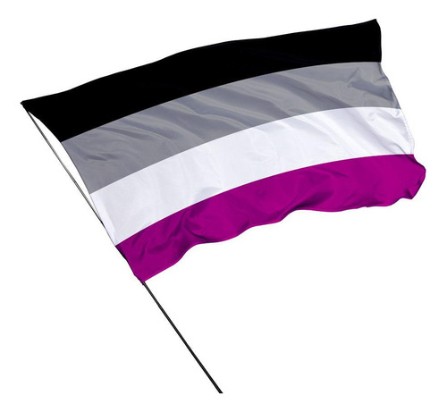 Bandera del orgullo LGBT de tela asexual de 1,50 m x 1 m