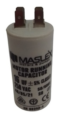 Capacitor Bomba De Agua 16mf 250vac Maslex