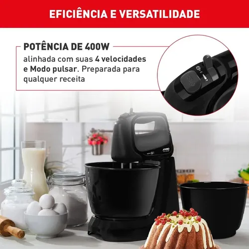 Batedeira Arno Mini Chef 400w Preto Hand Mixer | MercadoLivre