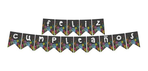 Imagen 1 de 3 de Banderín Feliz Cumpleaños-banner Feliz Cumpleaños