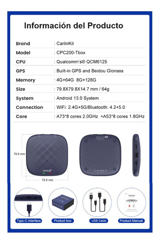 Carlinkit Tbox Plus 8+128gb