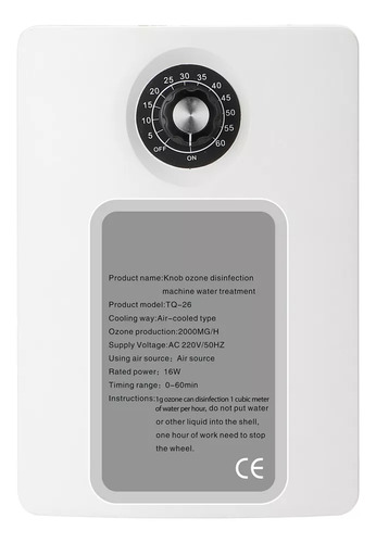 Máquina Generadora De Ozono Eficiente Kkmoon Tq-26 2000 Mg/h