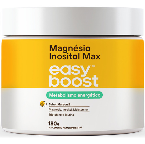 Magnesio Inositol Max Easy Boost Melatonina Triptofano 180g Sabor Maracujá