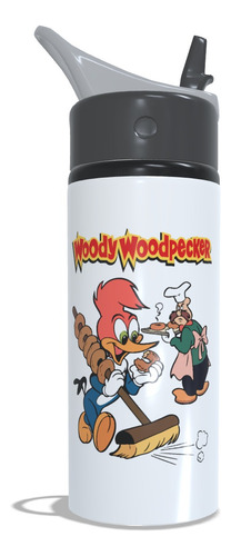 Pica-pau - Squeeze Aluminio Personalizado 600ml Pica-pau/leôncio - Branco
