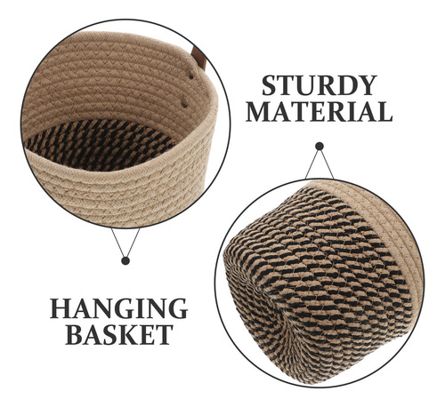 Cesta Colgante De Pared Tejida Con Cuerda De Algodón, Con He