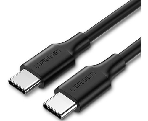 Cabo macho tipo C 2.0 A USB-C 2.0 3a 60w 1mt Ugreen 50997 Cor preta