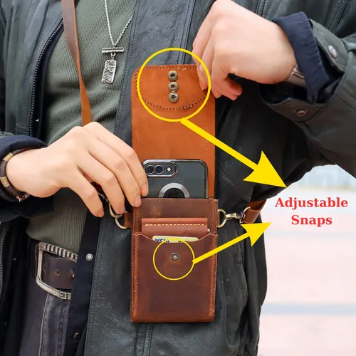 Bolsa De Telefono Cruzada De Hombres Hecho A Mano, Caja De B