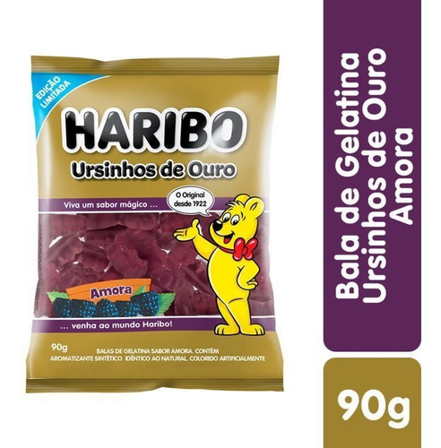 Bala De Gelatina Ursinhos De Ouro Amora Haribo 90g