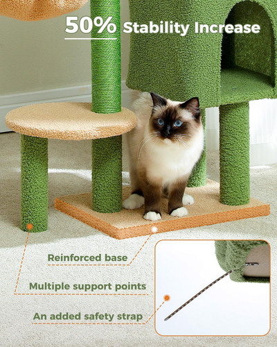 Árbol De Cactus Para Gatos De 90 Cm Con Poste Rascador De Si