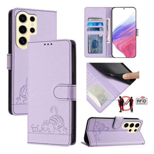 Funda Con Patrón En Relieve De Gato Y Ratón Para Samsung