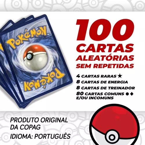 Lote 100 Cartas Pokémon 2 Cartas Brilhantes E 2 Lendários