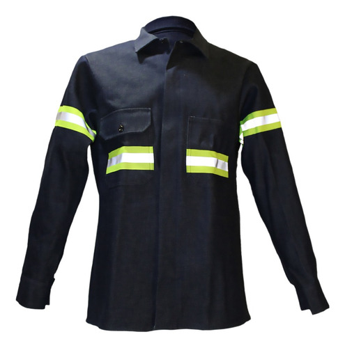 Camisola Industrial Mezclilla Soldador 14oz Con Reflejante