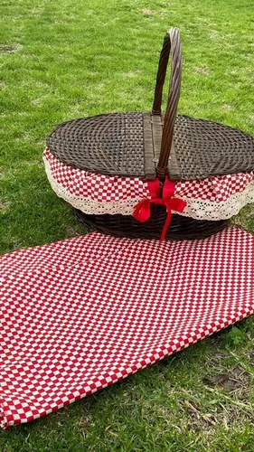 Cesta de picnic Campagne Vichy Roja