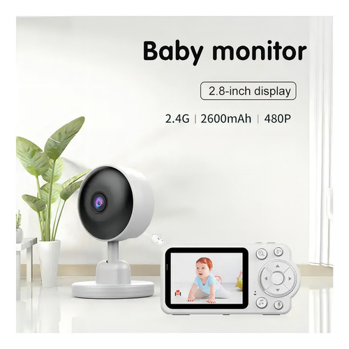 Monitor De Bebé Con Cámara De Seguridad Wi-fi Full Hd Blanco