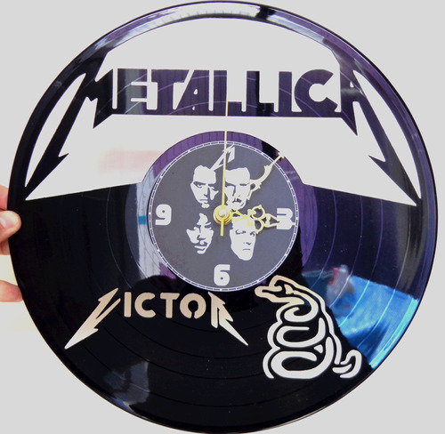 Reloj En Disco De Vinilo Lp / Metallica / Agrega Tu Nombre