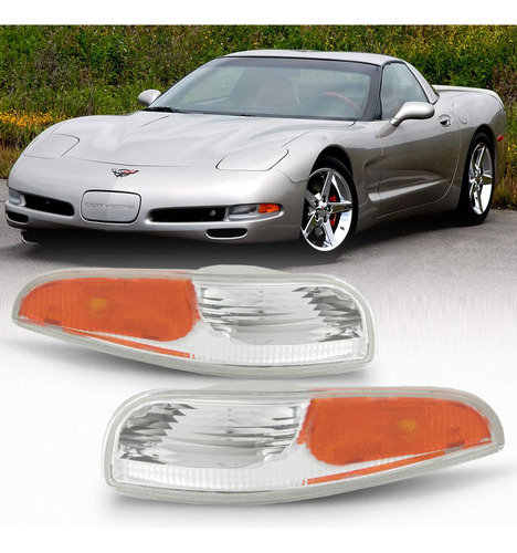 Para Chevy Corvette Carcasa Cromada Parachoque Intermitente