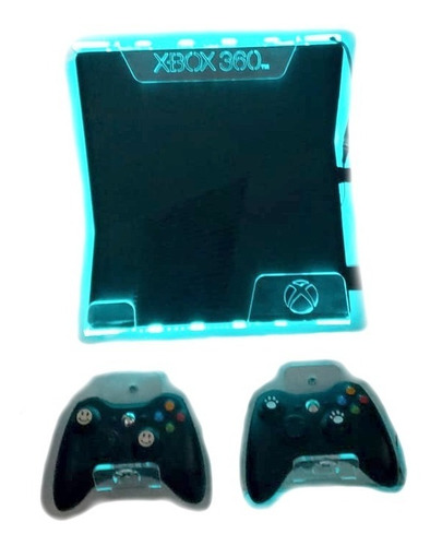 Soporte Base Pared Xbox 360 Slim + Luz Led Rgb+sop Controles