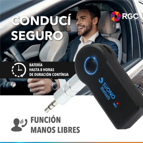 Imagen 4 de 10 de Receptor Bluetooth Usb Auto Micrófono Manos Libres Parlantes