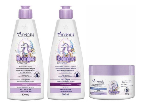 Kit Arvensis Cachinhos Shampoo Condicionador Geleia Suave