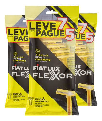 Kit 3 Aparelho Descartável De Barbear Flexor Com 7un Cada