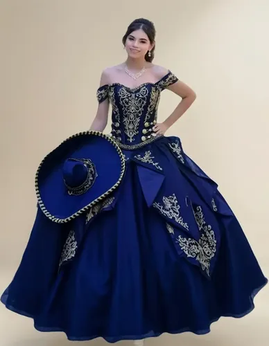 Black And Pink Charro Quince Dress Vestido Xv Aos Azul Marino Charro Falda  Desmontable En Envo