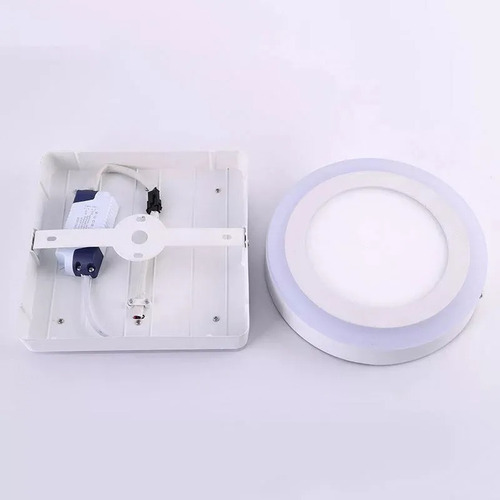 Foco Panel Plafón Led Bicolor Sobrepuesto 18w + 6w Cuadrado
