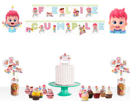 Mega Pack Bebefinn Topper Banderin Pinchos Decos