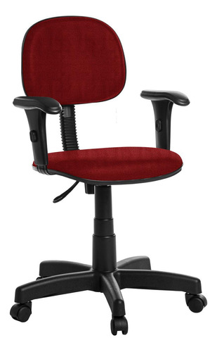 Cadeira Para Escritório Secretaria Com Braço Rcp Vermelho