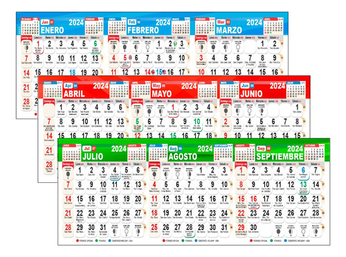 Santoral Calendario 2024 Trimestral Archivo Digital Editable