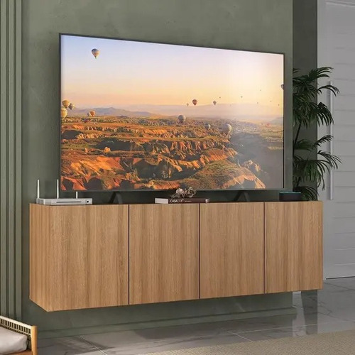 Rack De Tv Para 55 Pulgadas Con 4 Puertas Flotante Grs
