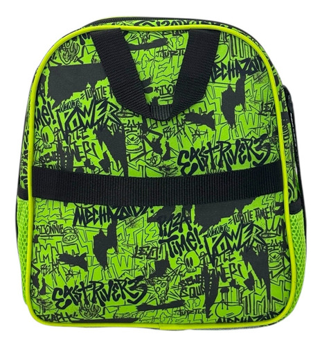 Kit Mochila Tortugas Ninja Lonchera Lapicera Original Kinder Verde Verde