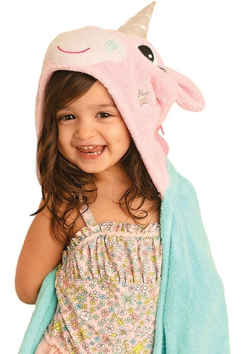 Toalla Niños C/capucha Diseño Unicornio Marca Zoocchini!