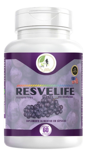 Semente De Uva Resvelife Resveratrol 60 Cáps Fits Life Sabor Sem Sabor