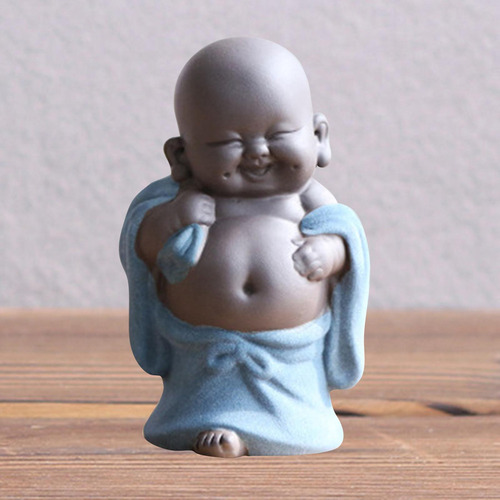 New Pequeña Cerámica Creativa Maitreya Feliz Buda Escultura