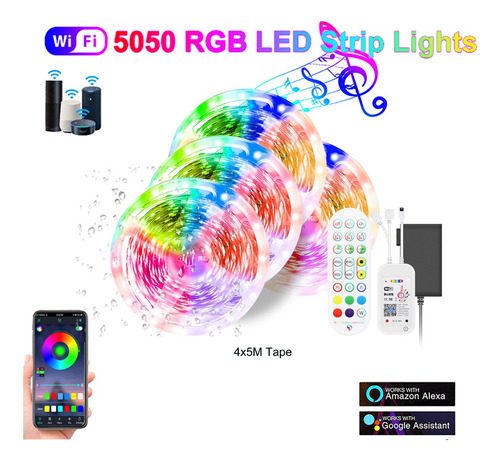 Tira De Luces Led Resistentes Al Agua Para Exteriores 20m