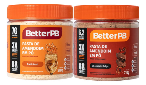 Kit 2x Pasta De Amendoim Em Pó Betterpb | 1 Tradicional + 1