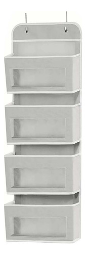 Organizador Bolsillo 4 Transparentes Compartimentos Ventanas Gris
