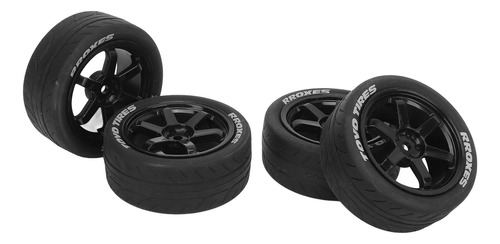 Rc Tires, 4 Unidades, Plástico, Goma 1/10, Amortiguación Sua