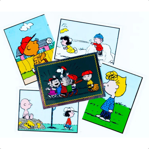 Kit 25 Figurinhas Do Álbum Snoopy 75 Anos (5 Envelopes)