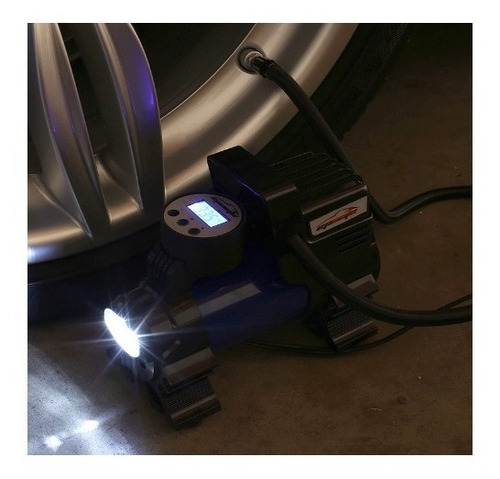 Inflador Neumáticos Para Emergencia Con Luz Led 12 V Cc Azul