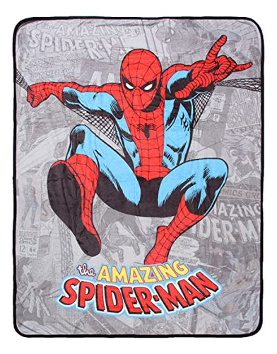 Marvel The Amazing Spider-man Retro Micro Raschel Throw...