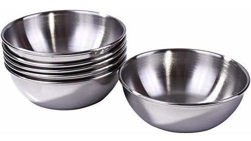 Platos - 6pcs Stainless Steel Soy Sauce Dishes, Round Season