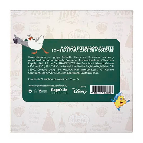 Paleta Sombras Ojos 9 Tonos Ariel Disney 100 Eye Shadow