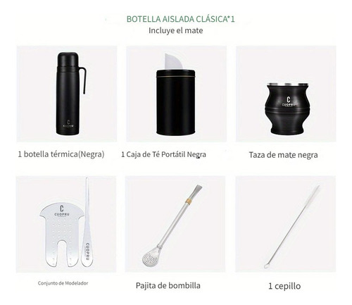Kit De Yerba Mate, Que Incluye Calabaza, Cesto Y Termo