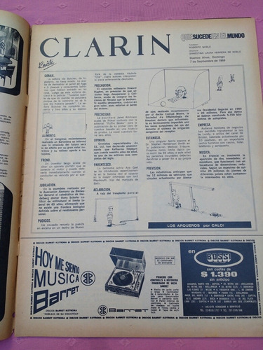 Revista Clarín 7/9/69 Chunchuna Villafañe Mora Furtado Caloi (Usado)