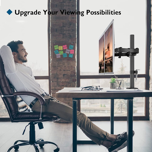 Soporte Doble Para Monitor Bontec Mdm 002 13-27 Ergonómico